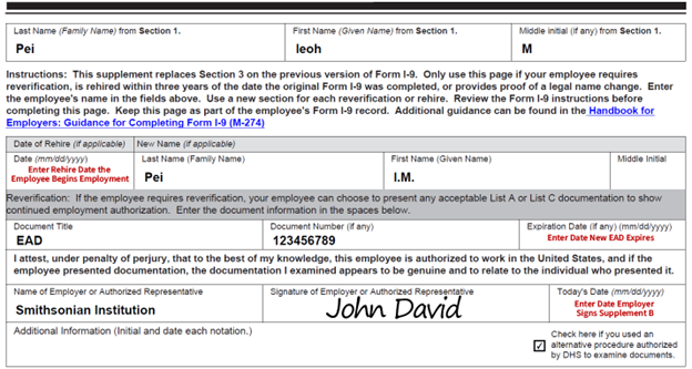 Completing Supplement B, Reverification And Rehires (formerly Section 3 ...